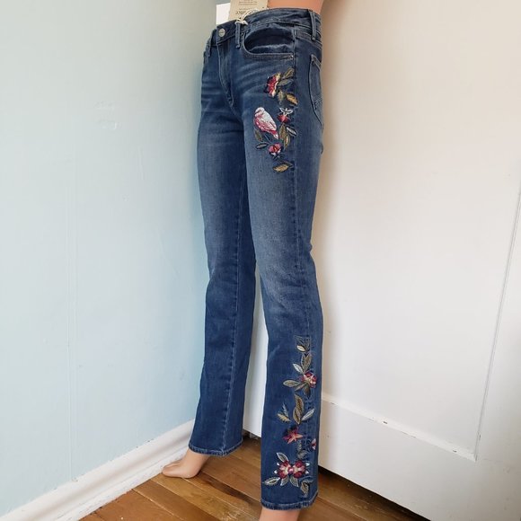NWT Sundance DRIFWOOD Kelly Winter Bird BootCut Jeans. - Picture 3 of 17
